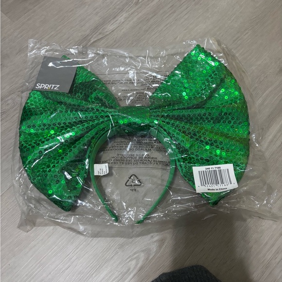 Spritz Emerald Sequin Big Bow Headband - Picture 2 of 3